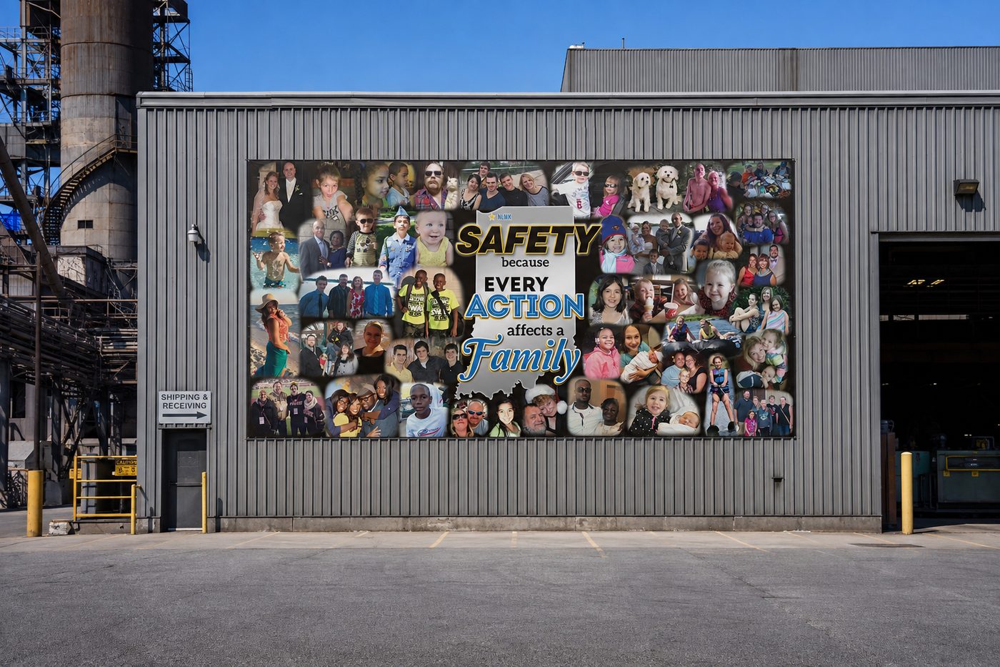 NLMK USA 20 by 40 foot family collage banner