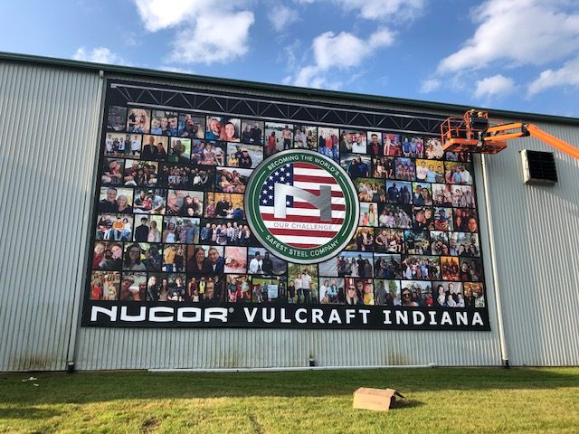 XXL family collage banner at Nucor Vulcraft Indiana